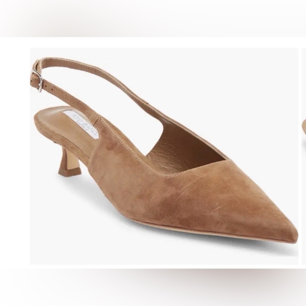 Tony Bianco Crush Brown Suede Slingback Kitten Heel Shoe 9.5 $170 New